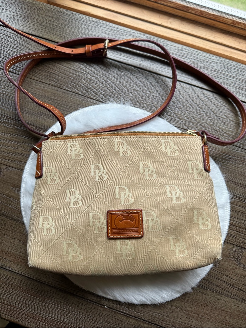Dooney & Bourke Tan Logo Crossbody Bag